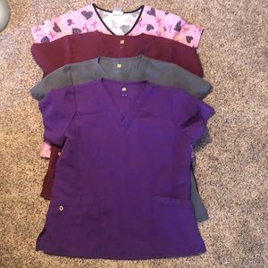 Wonderwink flex scrub top size large set of 3 and 1 scrubstar selling as a lot